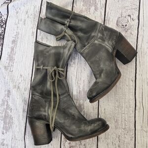 Freebird by Steven Distressed Gray Heeled Boots